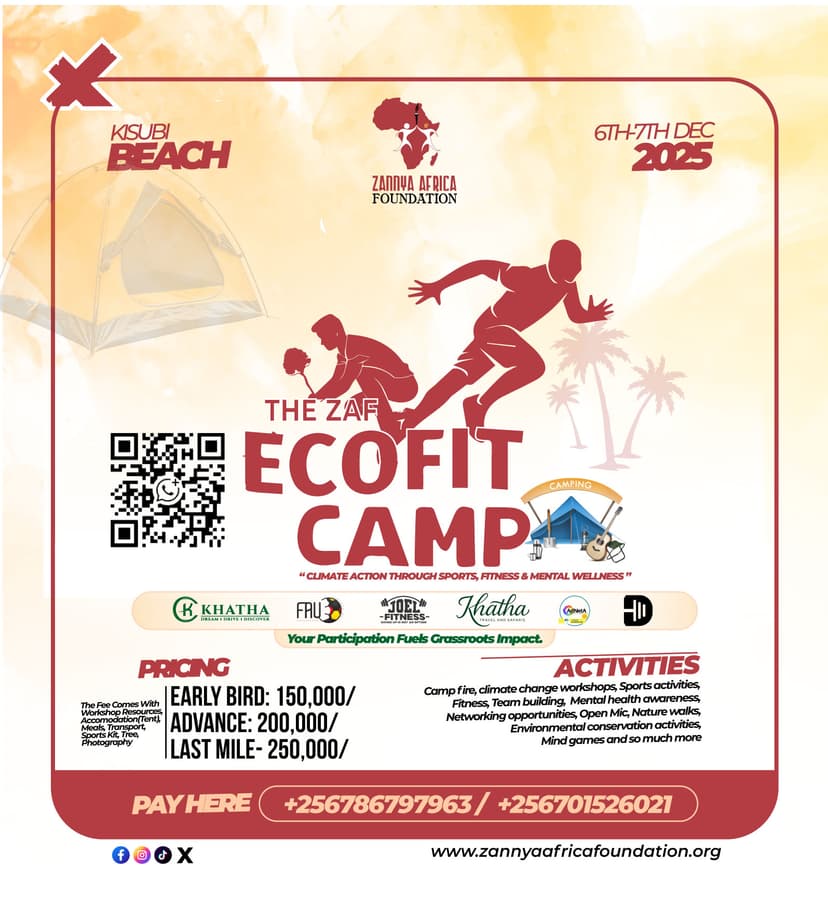 🌿 Kisubi Beach EcoFit Camp 6th–7th Dec 2025 | ZANNYA AFRICA FOUNDATION